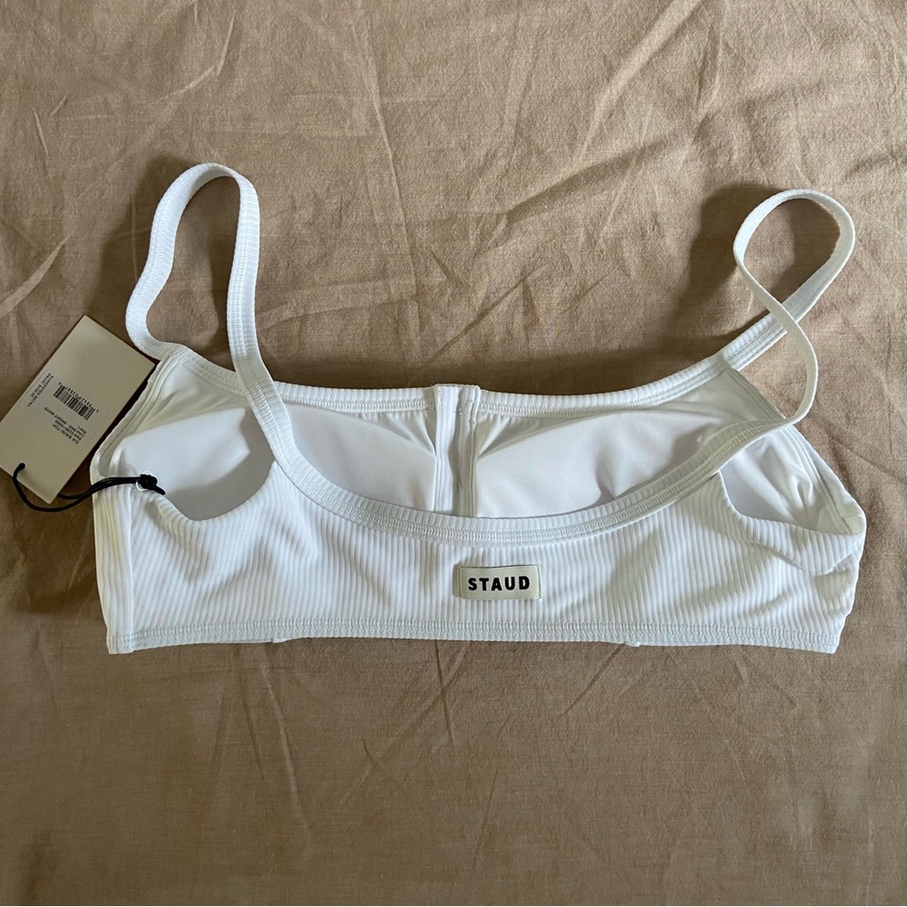 STAUD White Ribbed Bikini Top - Picture 9 of 10